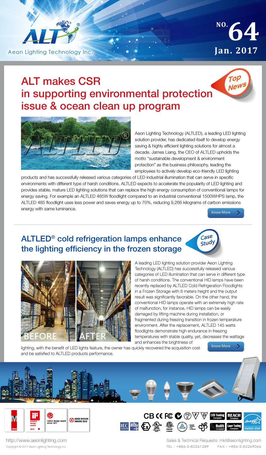 Aeon lighting Technology makes CSR in supporting environmental protection issue & ocean clean up program